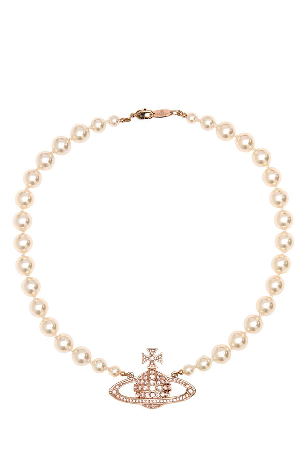 Vivienne Westwood Pearl 100% Glass necklace in rose gold