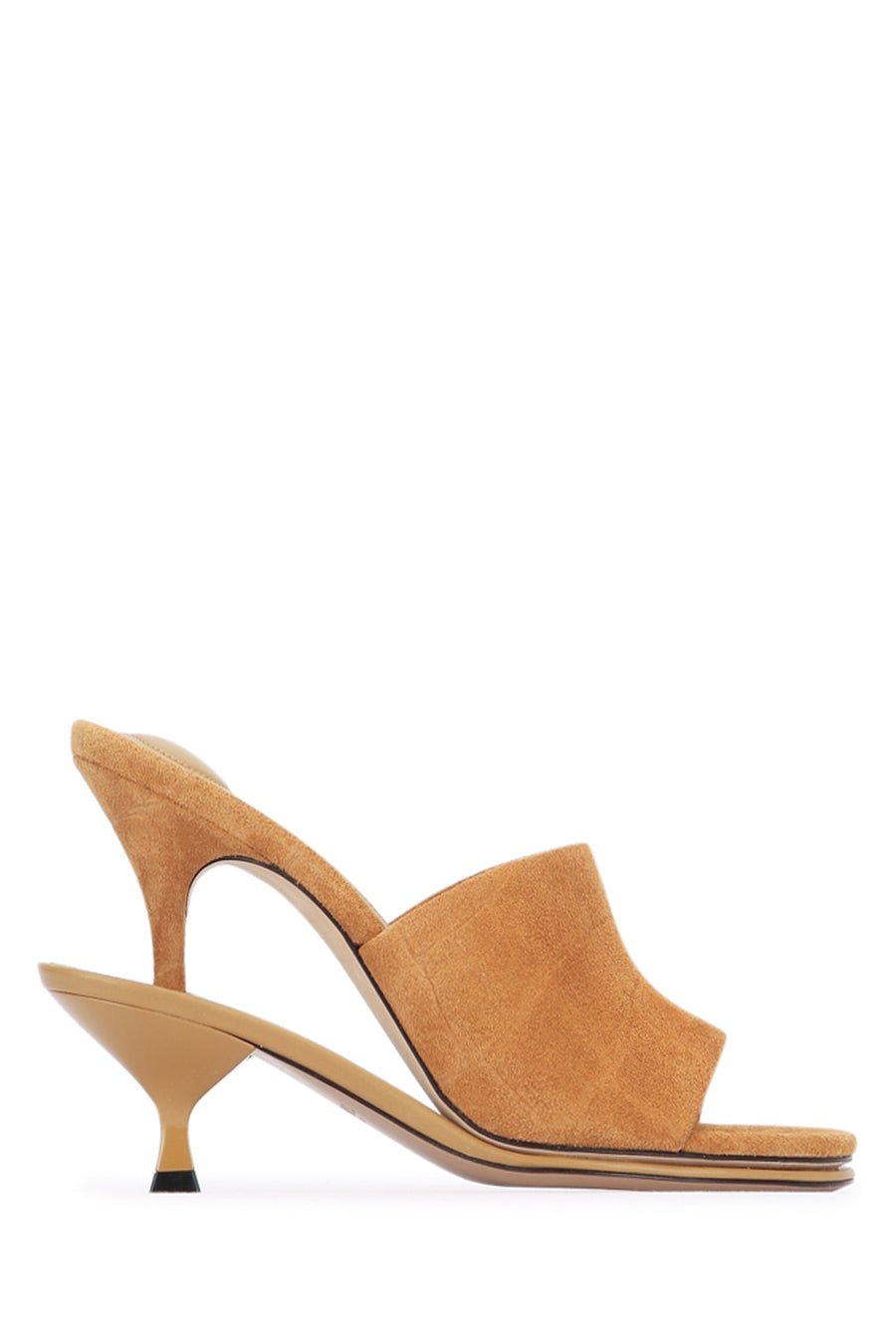 Jacquemus Doubles Suede mule heel in camel