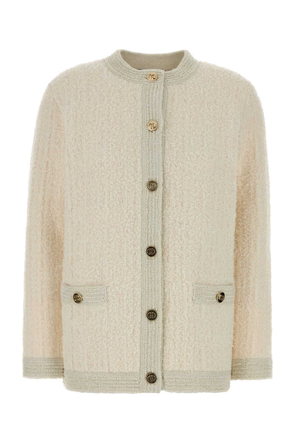Gucci Exterior: 51% Wool 28% Nylon 20% Cotton 1% Elastane cardigan in beige
