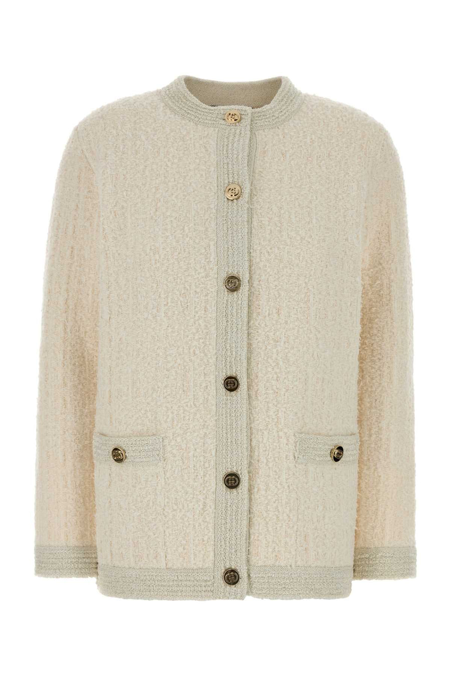 Gucci Exterior: 51% Wool 28% Nylon 20% Cotton 1% Elastane cardigan in beige