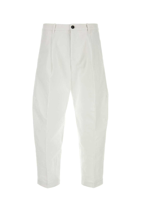 Nine In The Morning 100% Cotton trousers in white