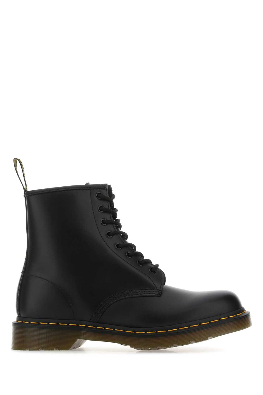Dr Martens Exterior: 100% Leather; Interior: 75% Fabric 25% Leather; Sole: PVC boot in black