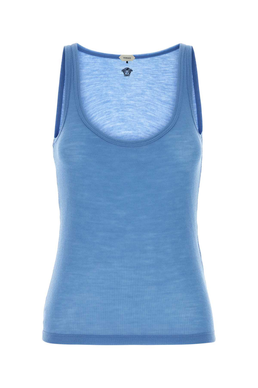 Versace 100% Virgin wool tank top in blue