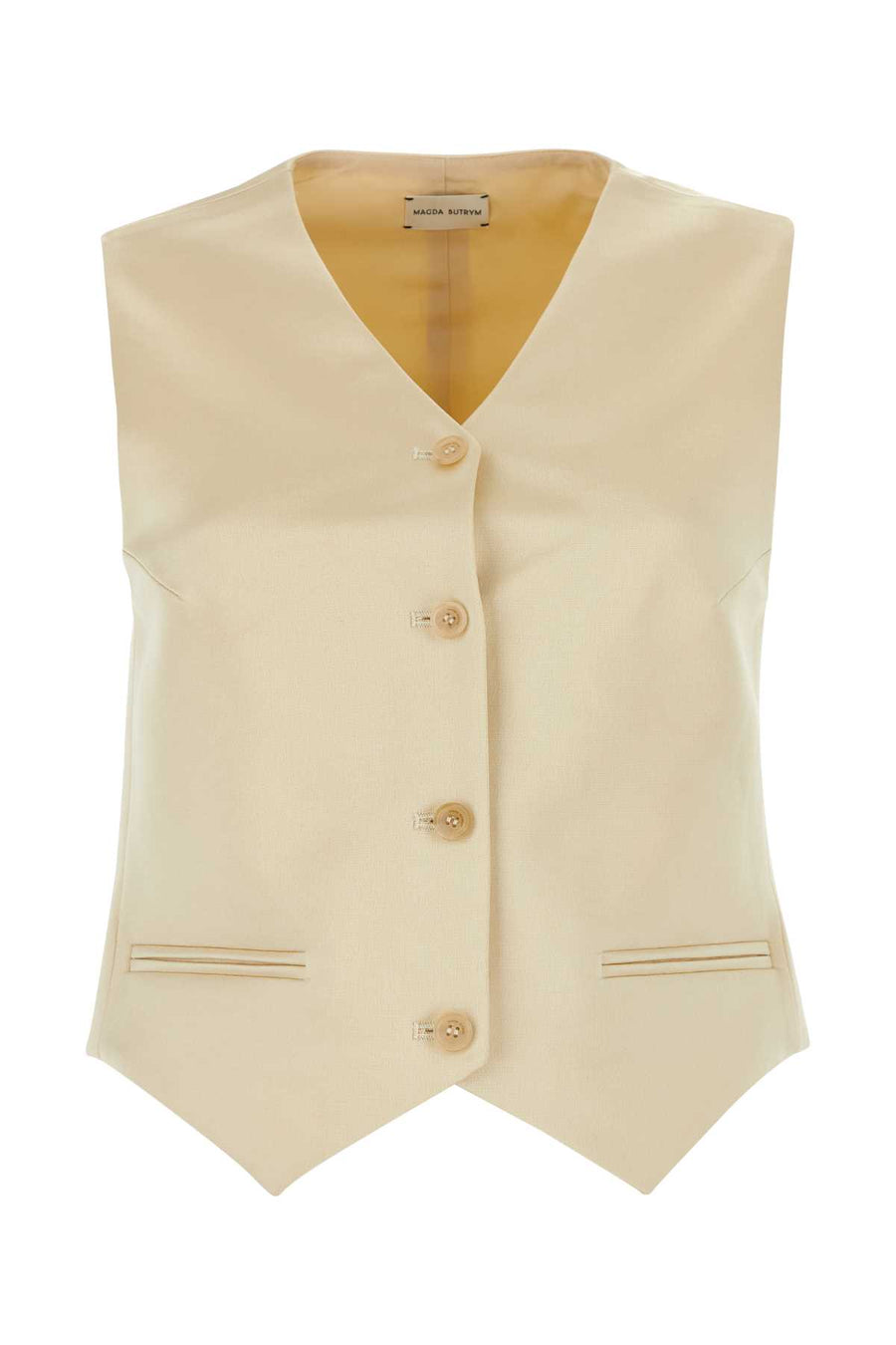 Magda Butrym Exterior: 57% Cotton 43% Viscose; Lining: 100% Silk vest in cream