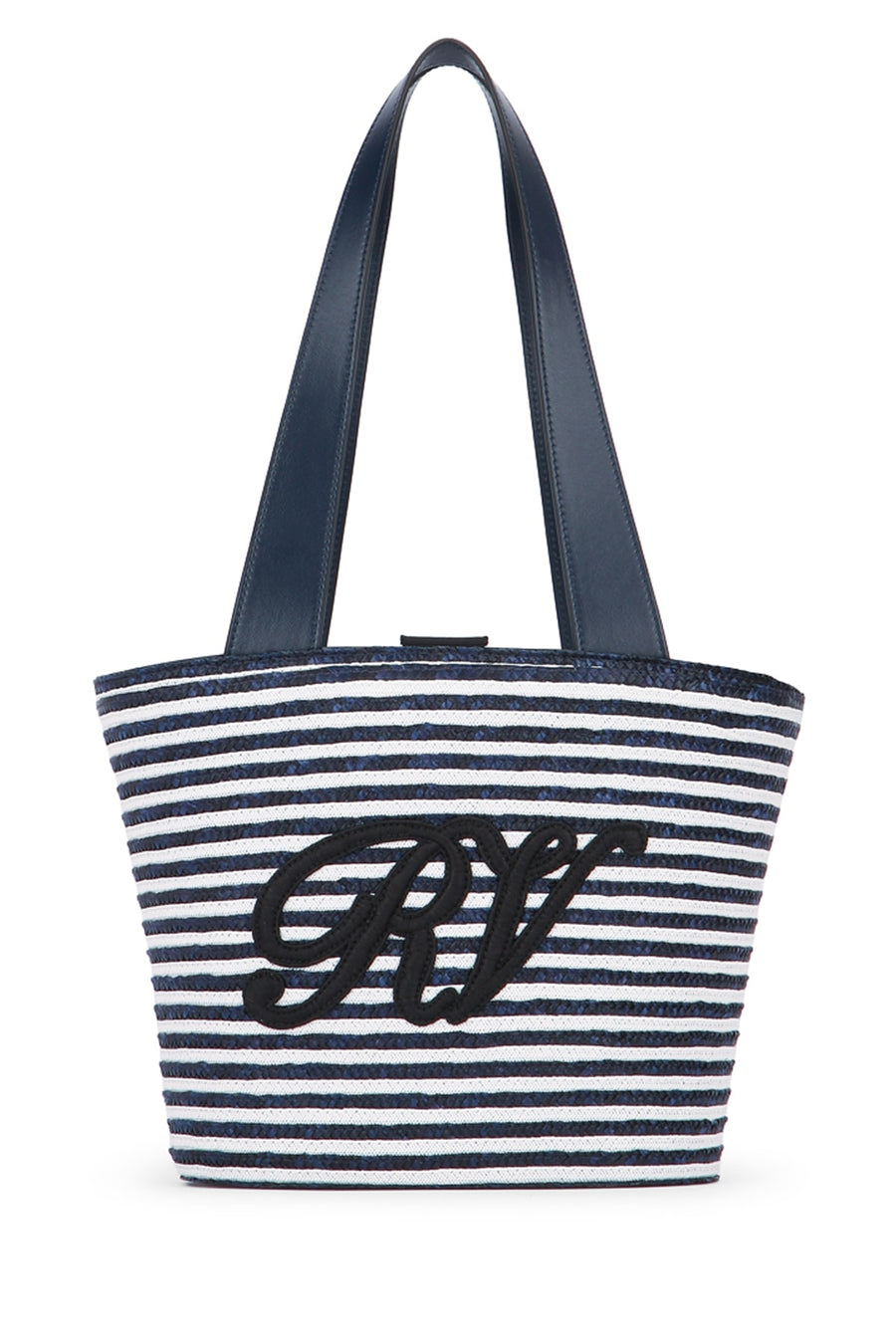 Roger Vivier Straw Straw tote bag in navy