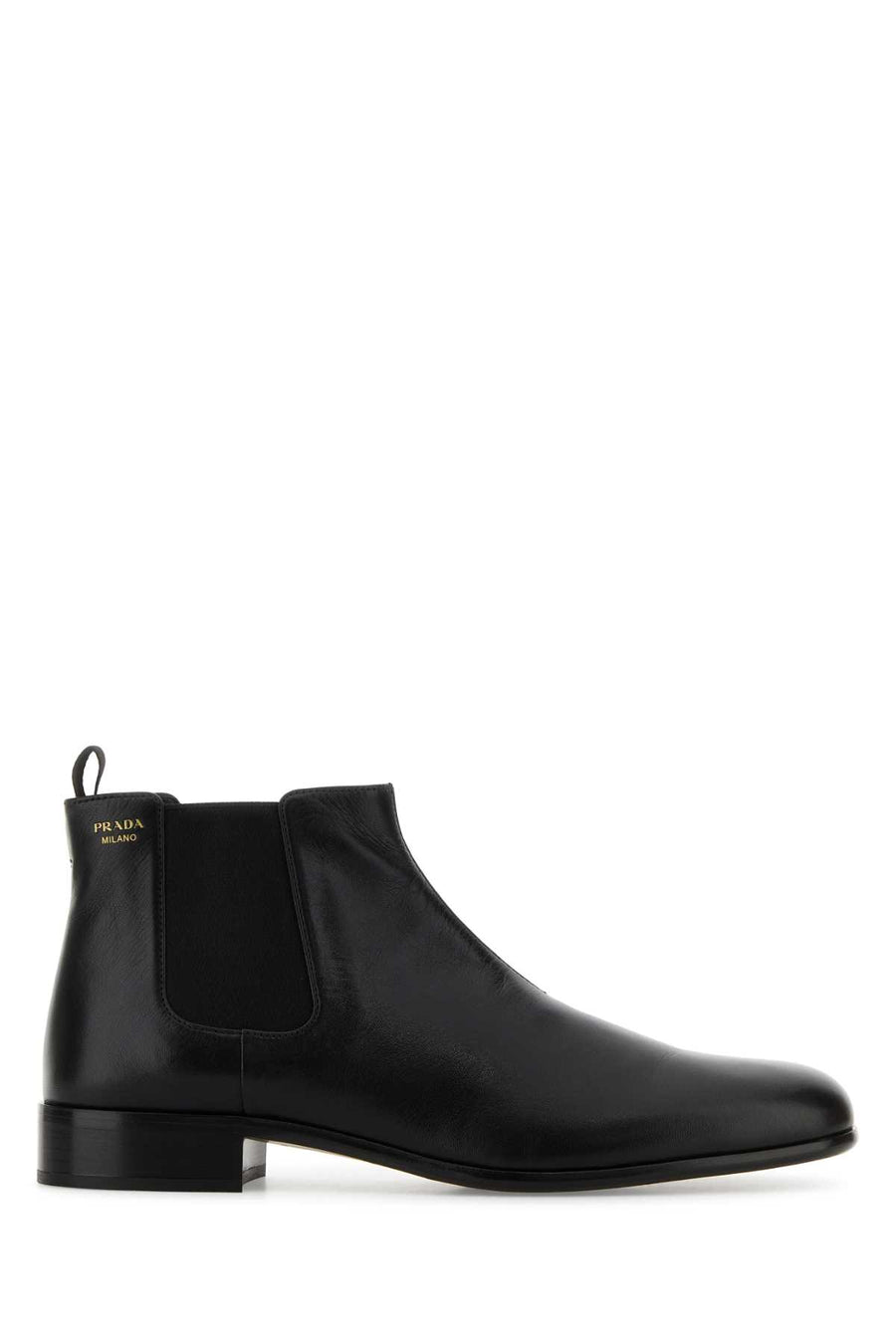 Prada Exterior: 100% Ovine leather ankle boot in black