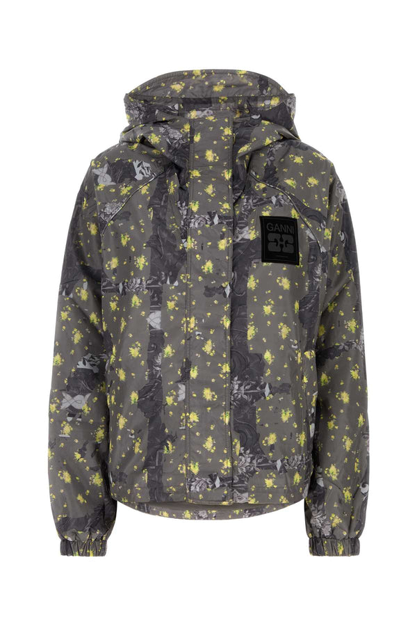 Ganni Flyweight Exterior: 100% Nylon; Lining: 100% Nylon jacket in gray
