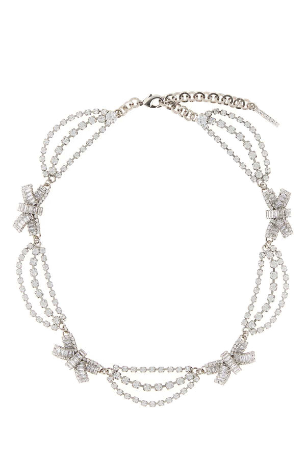 Embellished Metal Necklace Crysilver Collane
