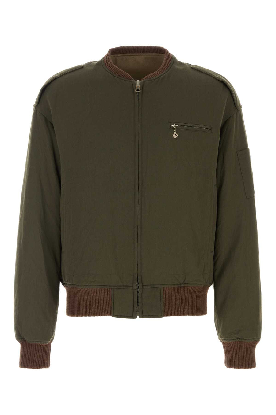 Visvim Down Exterior: 80% Wool 20% Linen; Lining: 56% Wool 44% Linen; Padding: 93% Down 7% Feather down jacket in green