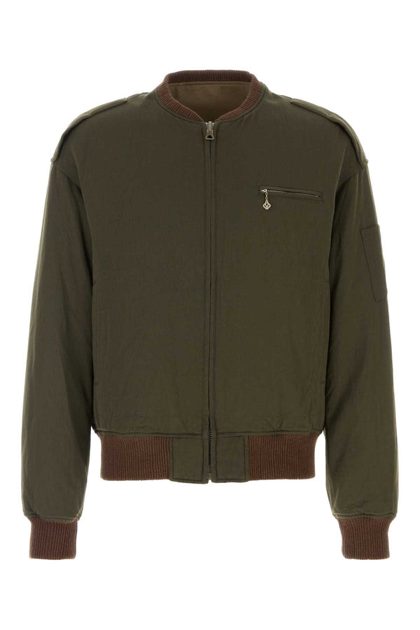 Visvim Down Exterior: 80% Wool 20% Linen; Lining: 56% Wool 44% Linen; Padding: 93% Down 7% Feather down jacket in green