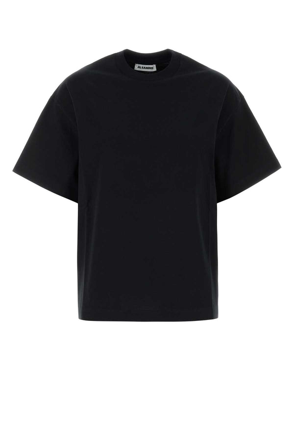 Jil Sander Exterior: 100% Cotton t-shirt in black