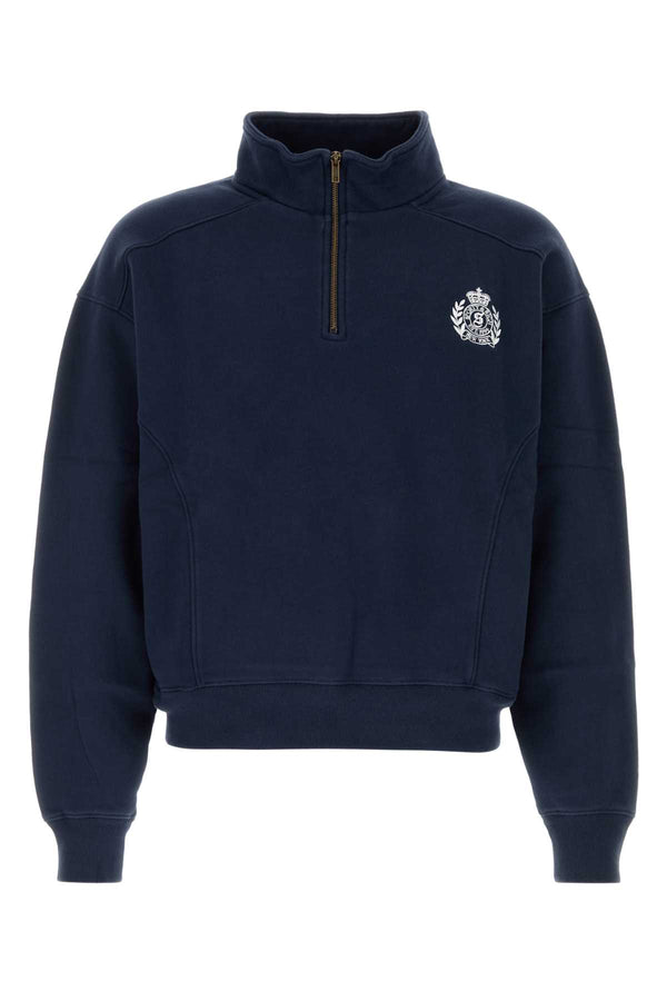 Sporty & Rich Crest 100% Cotton sweatshirt in navy