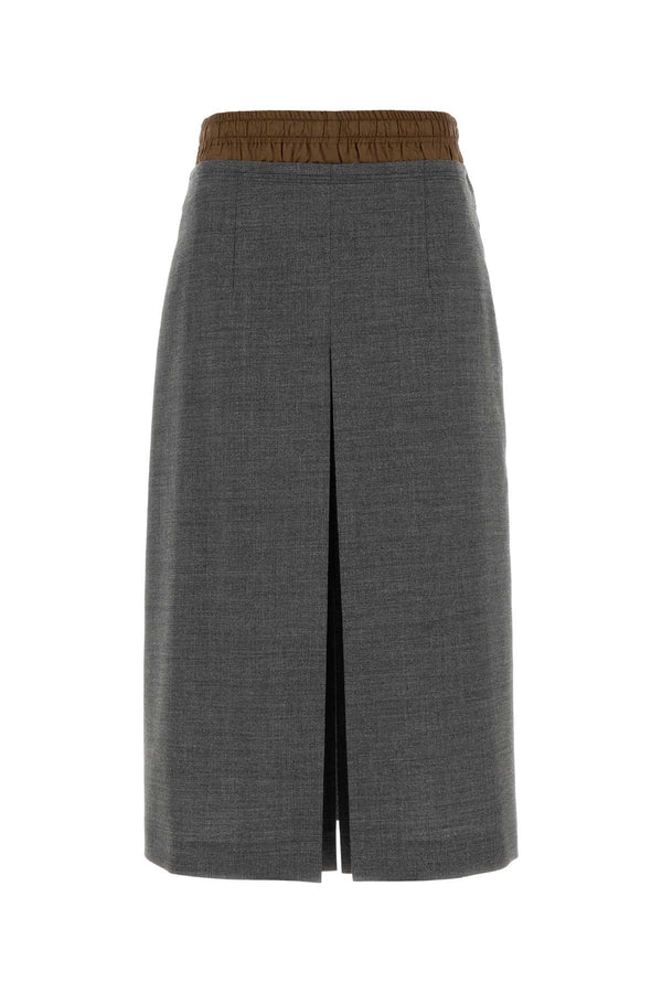 Prada Exterior: 100% Virgin wool; Lining: 100% Viscose skirt in gray