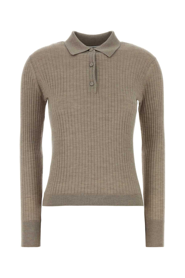 Max Mara 70% Cashmere 30% Silk polo in beige