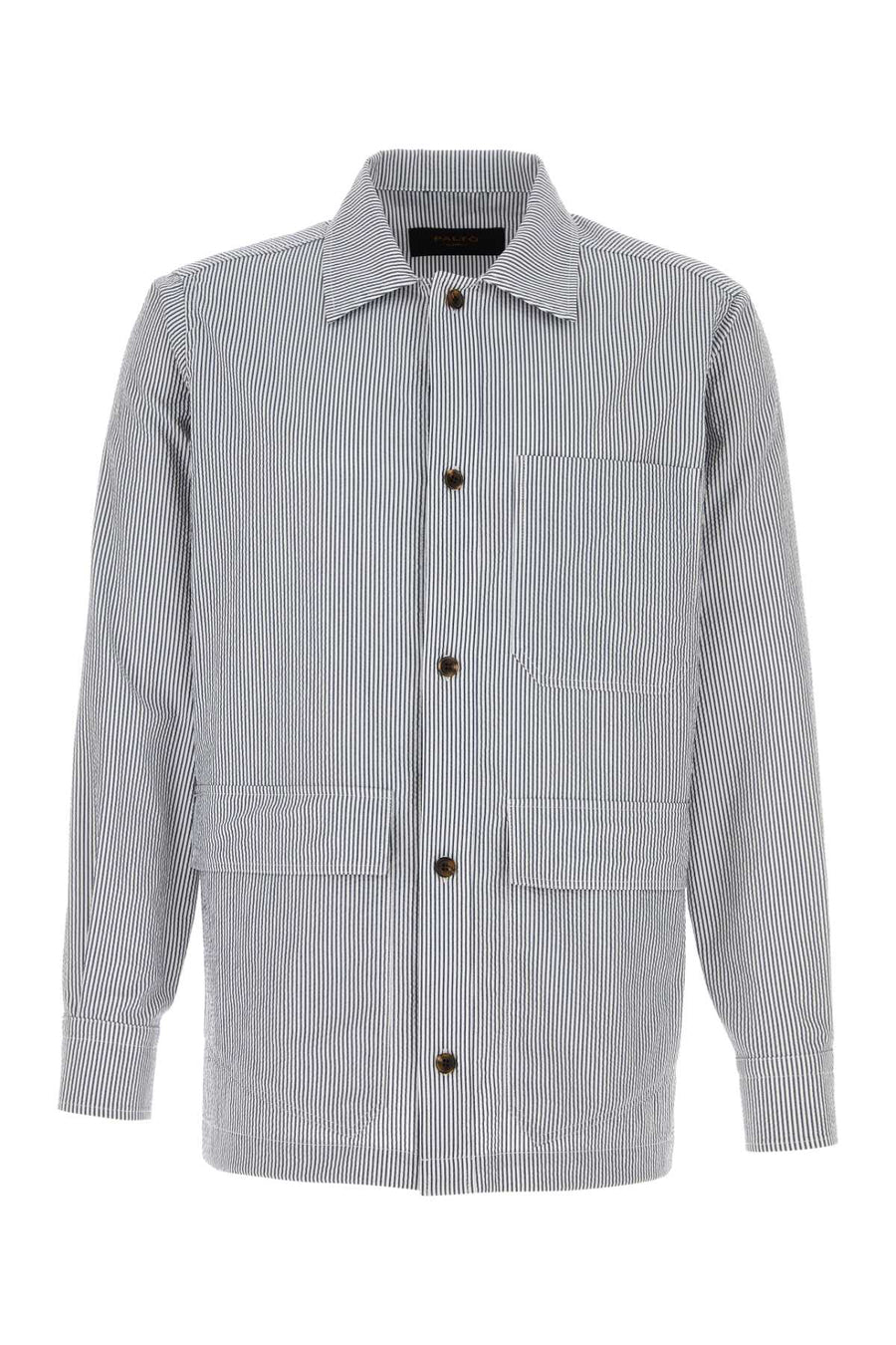 Palto' Seersucker 69% Polyester shirt in blue