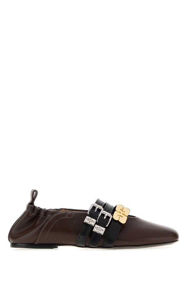 Ganni Triple Exterior: 100% Oleatexâ„¢; Interior: 100% Oleatexâ„¢; Sole: Rubber ballerina flat in brown