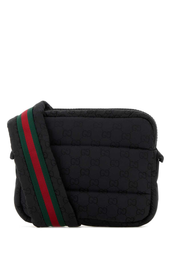 Gucci With Exterior: 100% Fabric; Lining: 100% Fabric; Finishing: Ruthenium crossbody bag in black