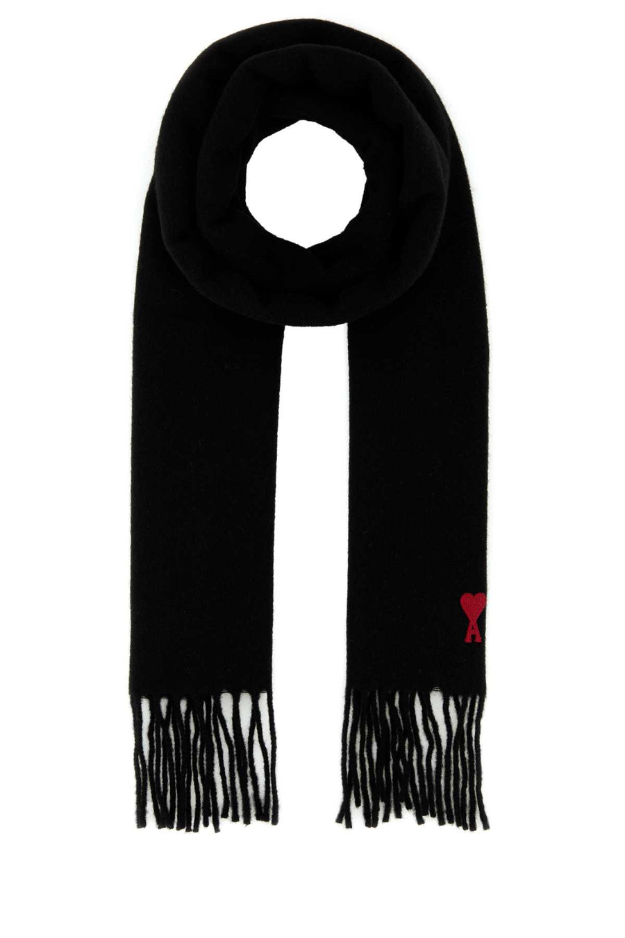 AMI Paris 100% Wool scarf in black