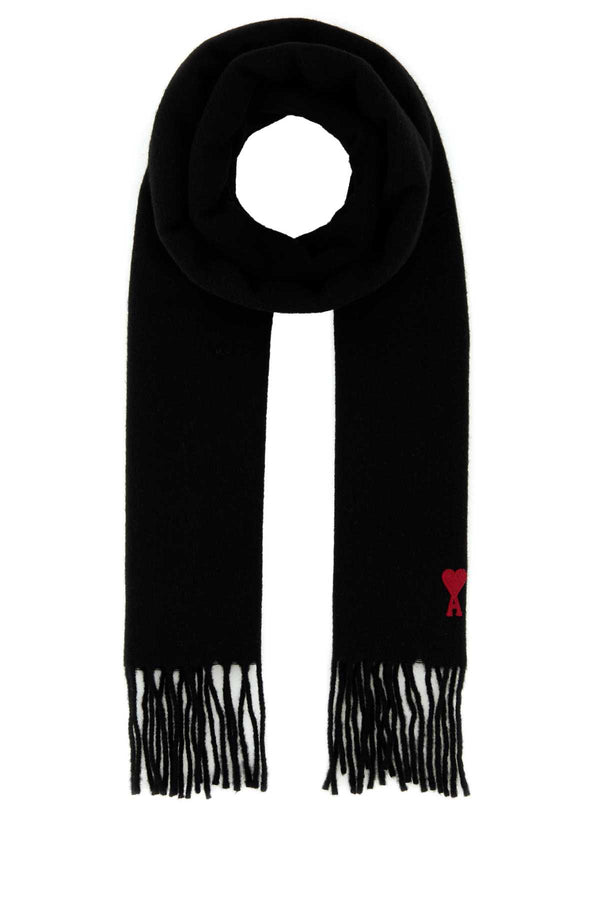AMI Paris 100% Wool scarf in black