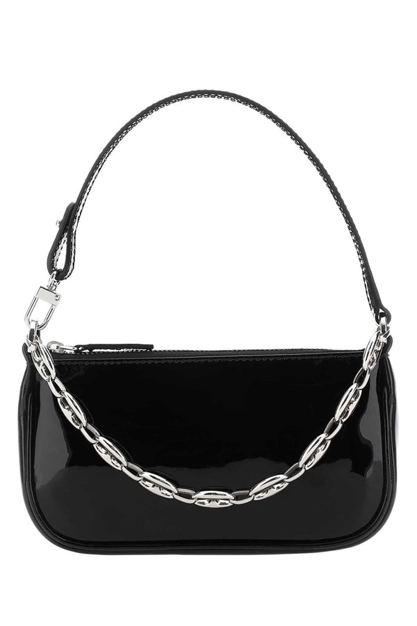 By Far Exterior: 100% Bovine leather; Lining: 100% Cotton; Finishing: Silver metal shoulder bag in black