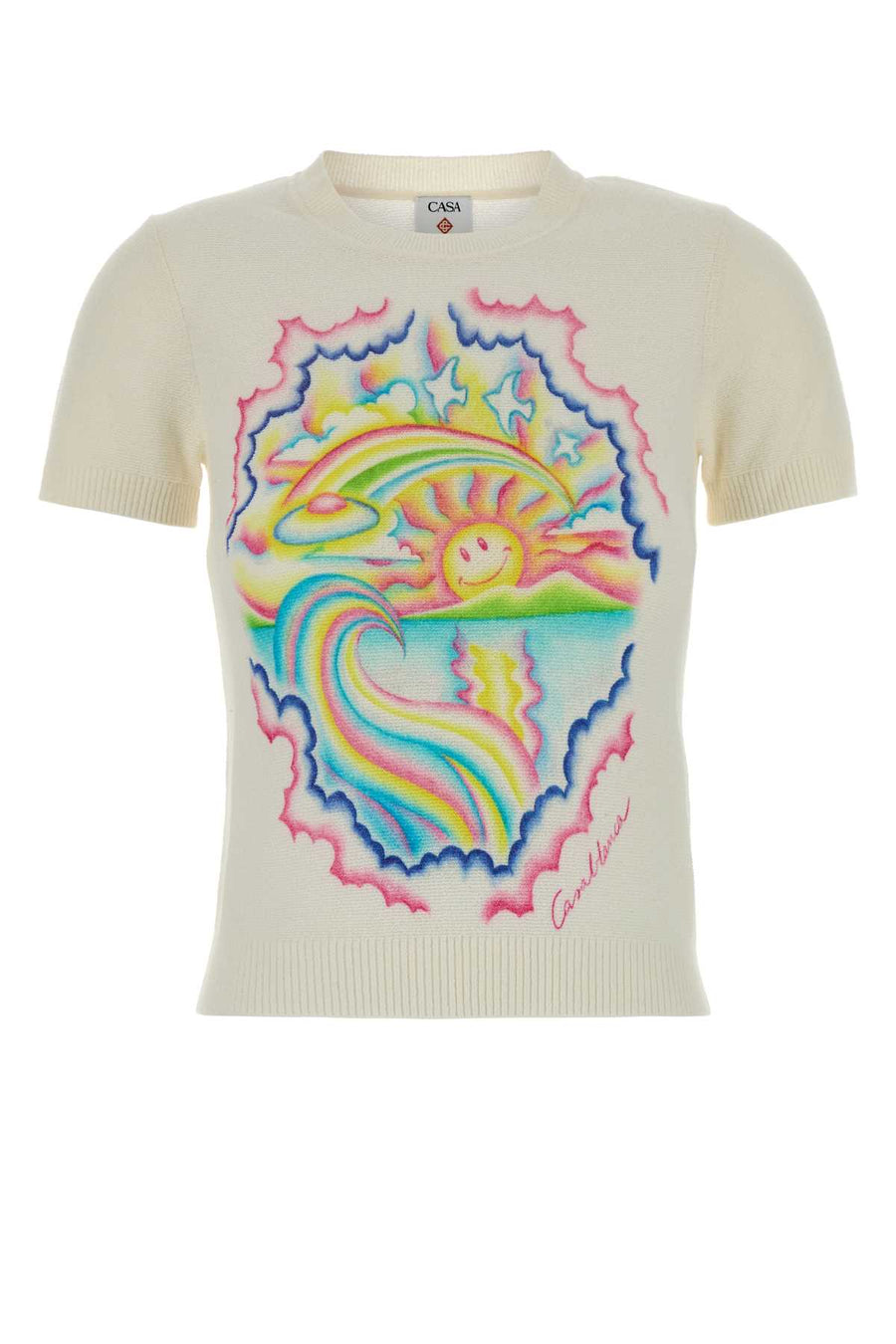 Casablanca Reve 75% Cotton t-shirt in beige