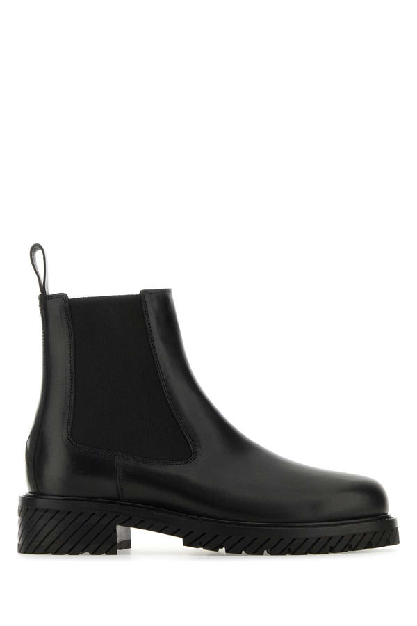 Off-White Exterior: 100% Leather; Interior: 100% Leather; Sole: Rubber boot in black