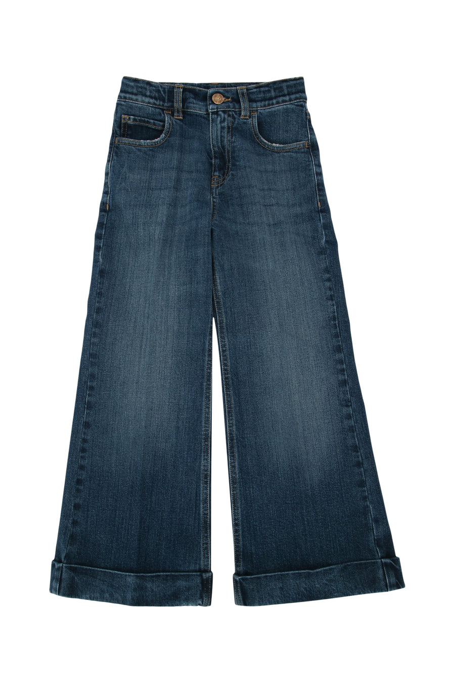 Golden Goose Kids Bootcut 99% Cotton jeans in blue