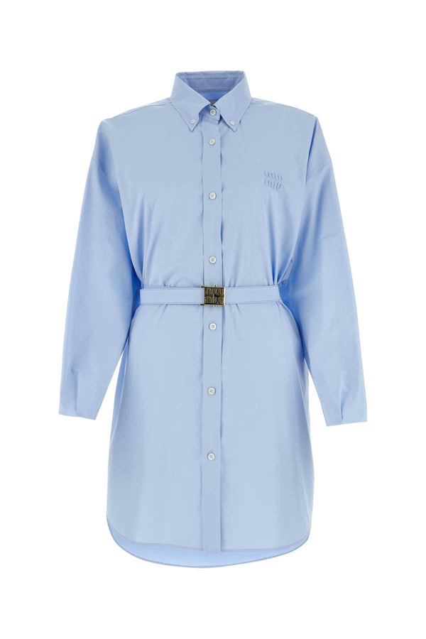 Miu Miu 100% Cotton shirt dress in blue
