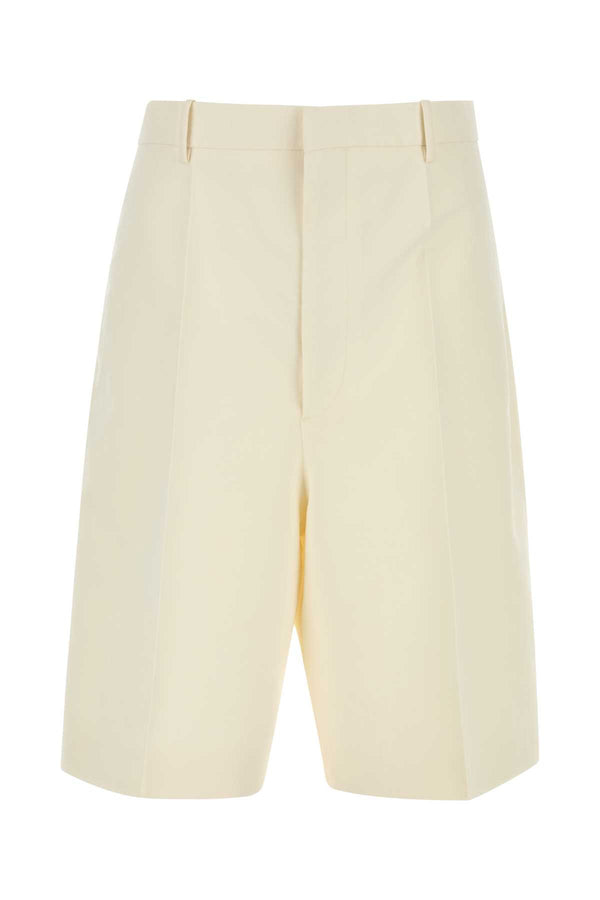 Bottega Veneta Exterior: 71% Cotton 29% Silk bermuda in white