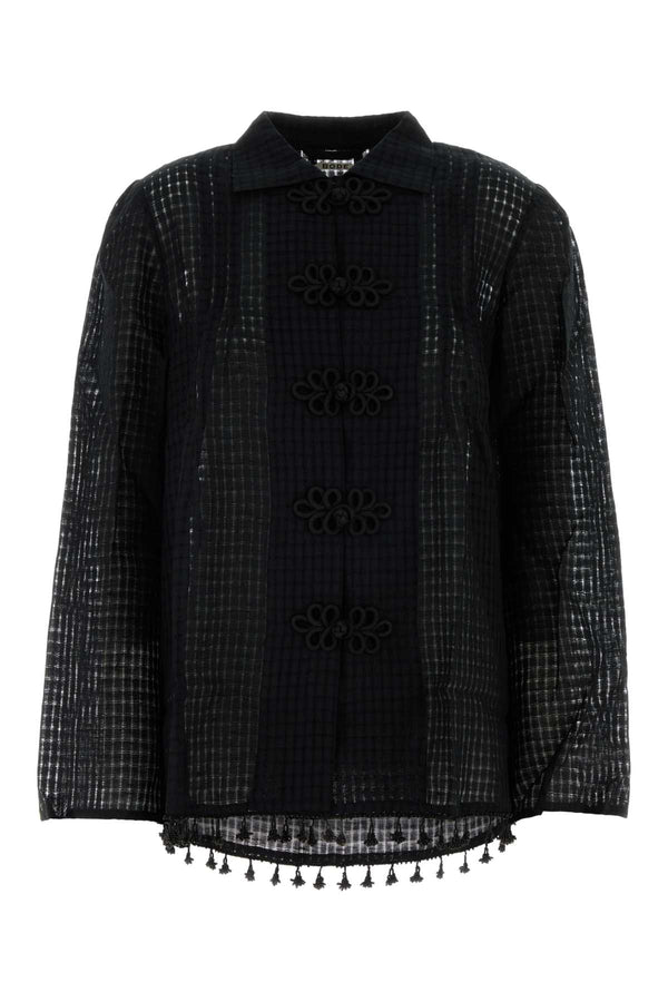 Bode Fringe 84% Cotton 16% Linen shirt in black