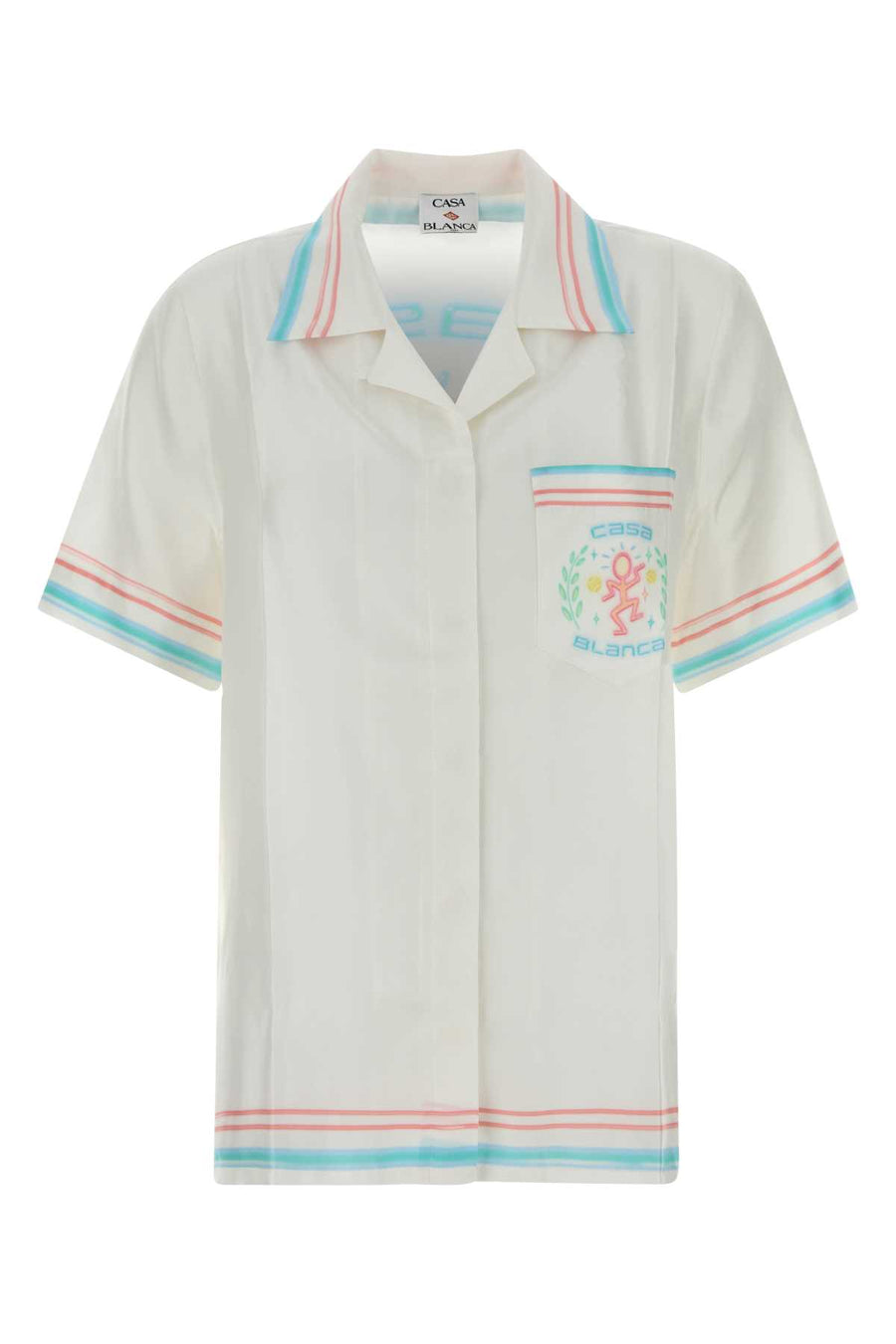 Casablanca Cuban 100% Silk shirt in white