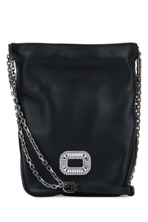 Roger Vivier Pocket Leather crossbody bag in black