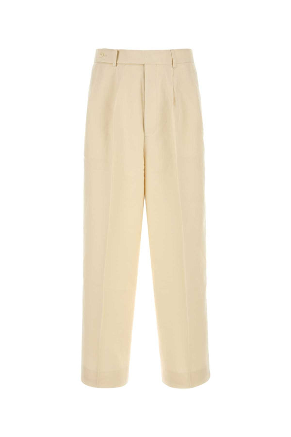 Bode Weave Exterior: 91% Viscose 9% Linen; Lining: 100% Viscose trouser in cream
