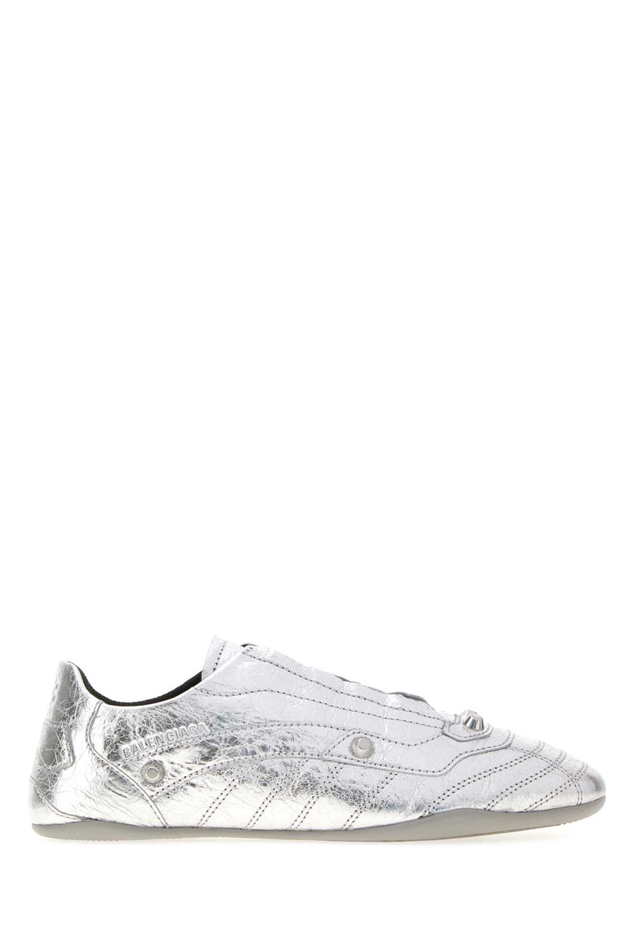 Balenciaga Sneaker Exterior: 100% Leather; Interior: 100% Fabric; Sole: Rubber sneaker in silver