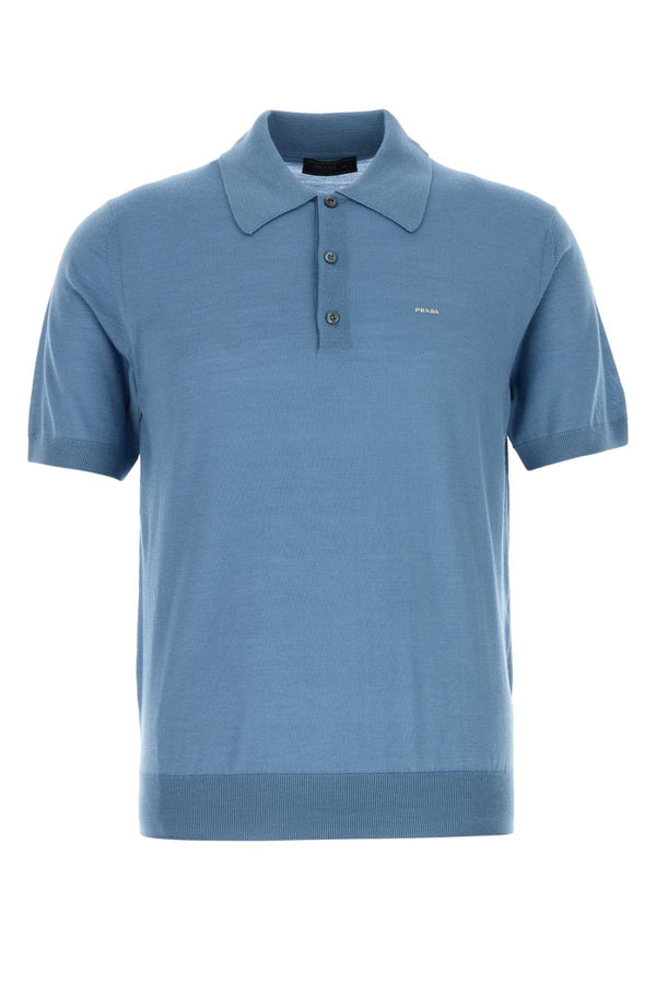 Prada 100% Virgin wool polo shirt in blue