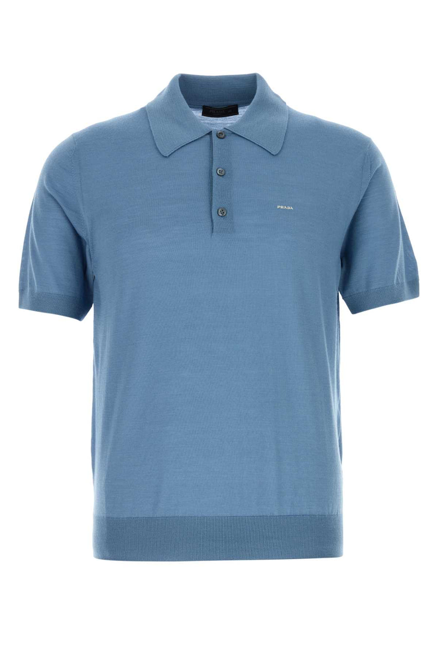 Prada 100% Virgin wool polo shirt in blue