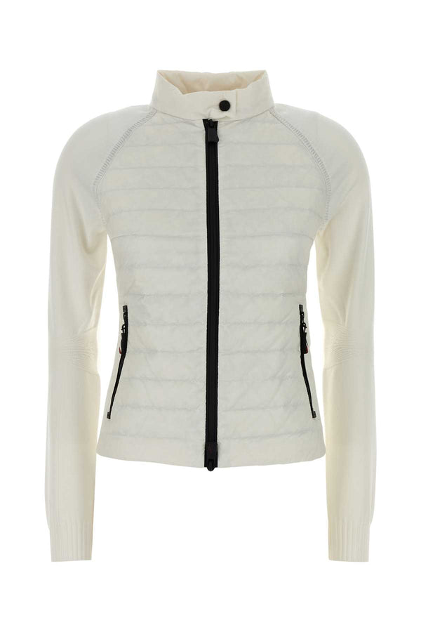 Moncler Grenoble Collar: 100% Polyamide/Nylon; Outer front: 100% Polyamide/Nylon; Base fabric: 67% Viscose + 33% Polyester down jacket in white