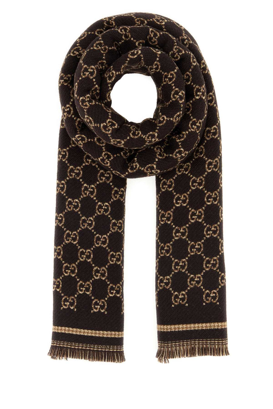 Gucci Stenmix 100% Wool scarf in black