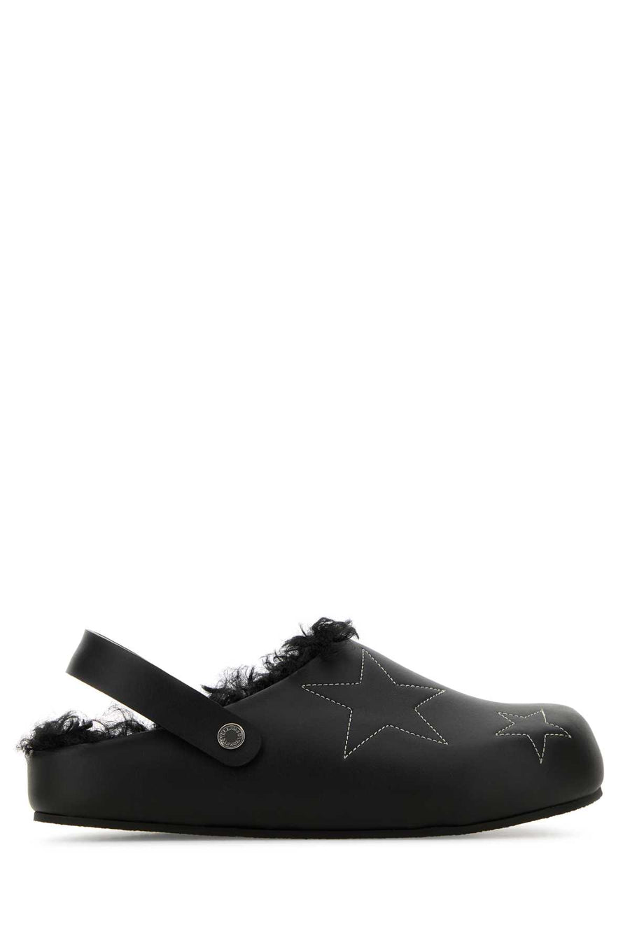 Stella McCartney Exterior: 100% Recycled polyester; Interior: 100% Fabric; Sole: Rubber slipper in black