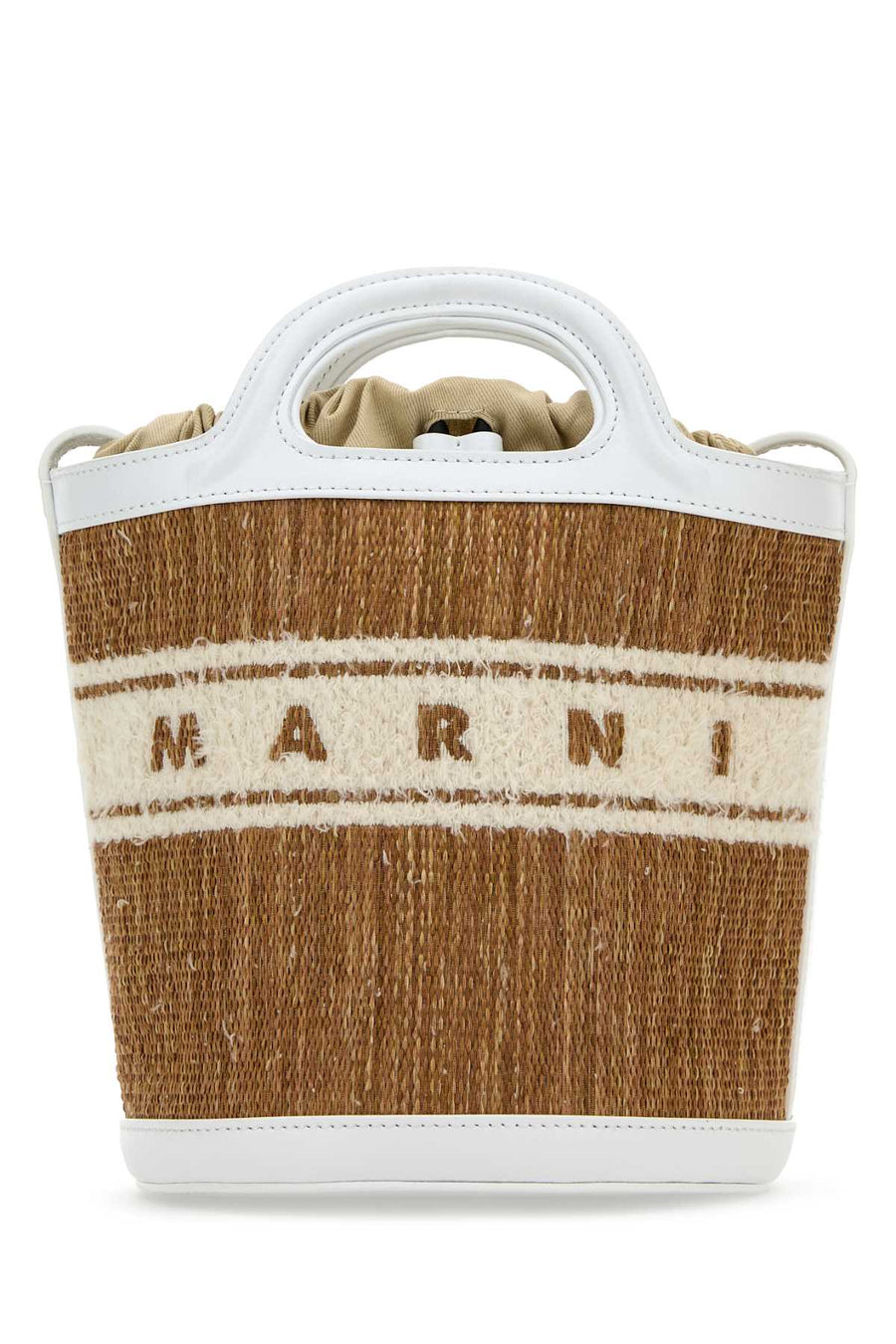 Marni Bucket Exterior: 100% Raffia bucket bag in beige