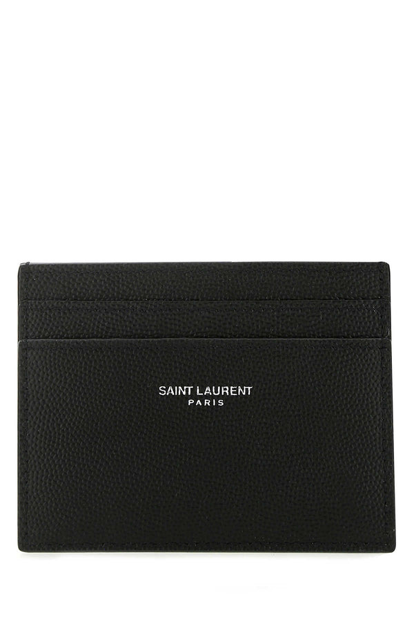 Saint Laurent Calfskin card case in black