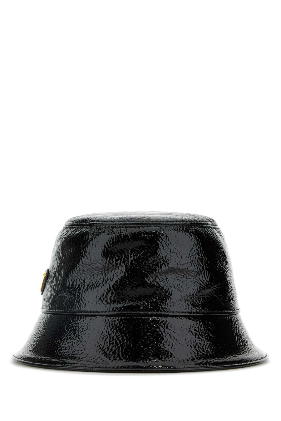 Prada CAPPELLI Exterior: 100% Leather; Lining: 100% Cotton bucket hat in black
