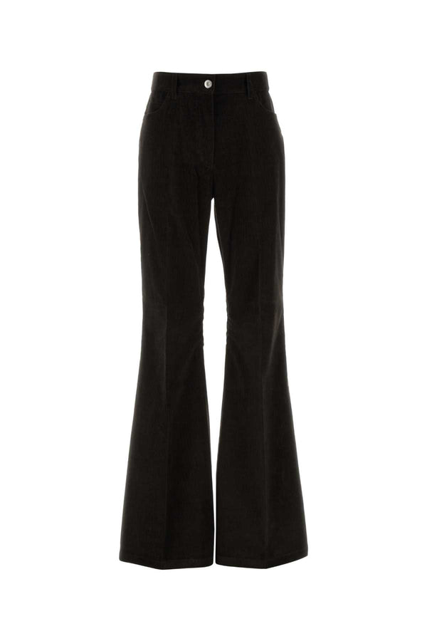 Ferragamo Darkexpresso 98% Cotton trousers in black