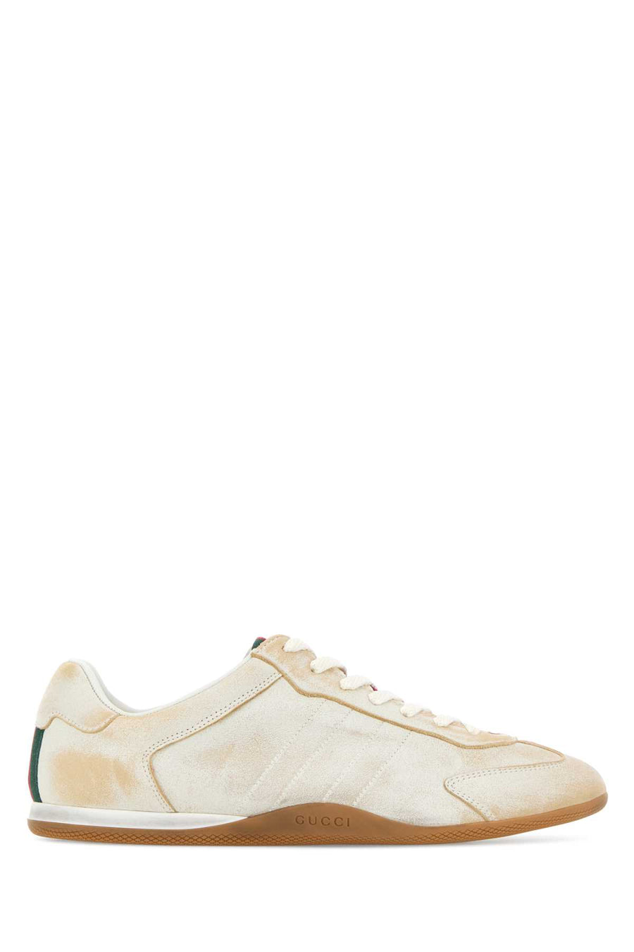 Gucci Upper Exterior: 100% Leather; Interior: 100% Leather; Sole: Rubber sneaker in white