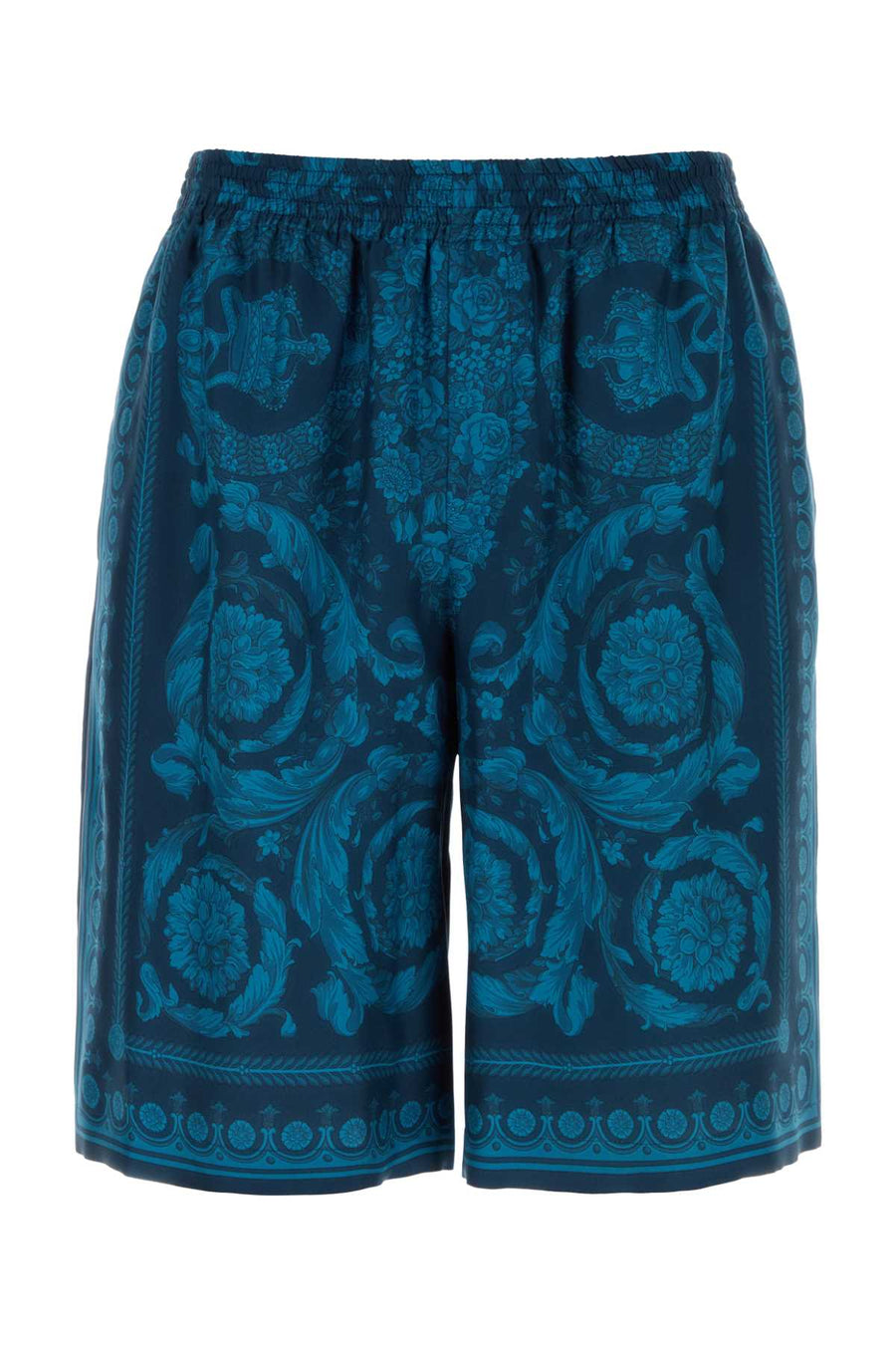 Versace 100% Silk bermuda short in blue