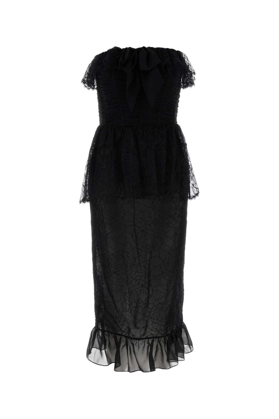 Alessandra Rich Silk Exterior: Lace. Lining: Silk dress in black