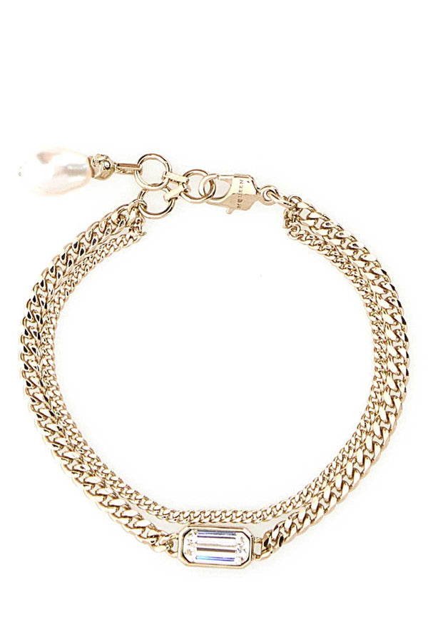 Platinum Metal Skull Bracelet 0953pearlstrass Bracciali