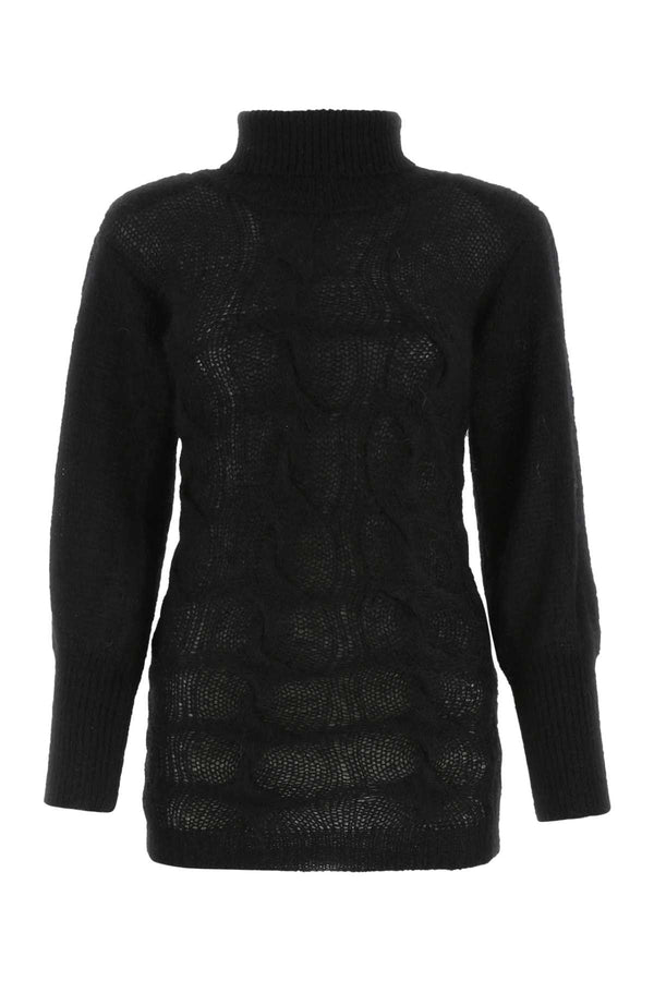 Greta Boldini Nero 50% Mohair sweater in black