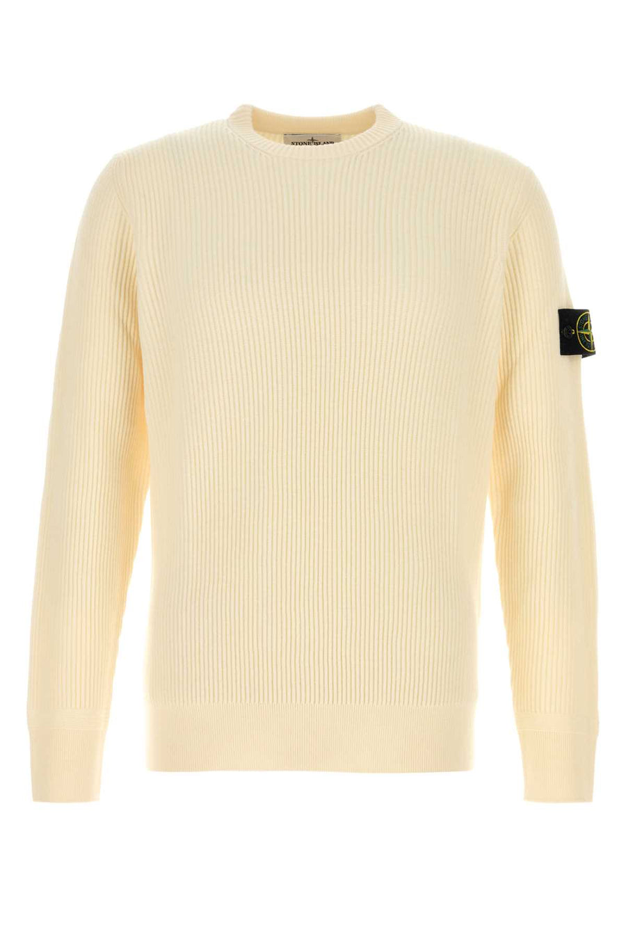 Stone Island Neck 100% Virgin wool sweater in ivory