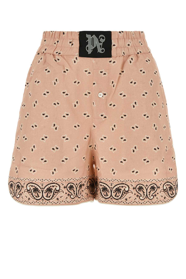 Palm Angels 55% Linen bermuda shorts in pink